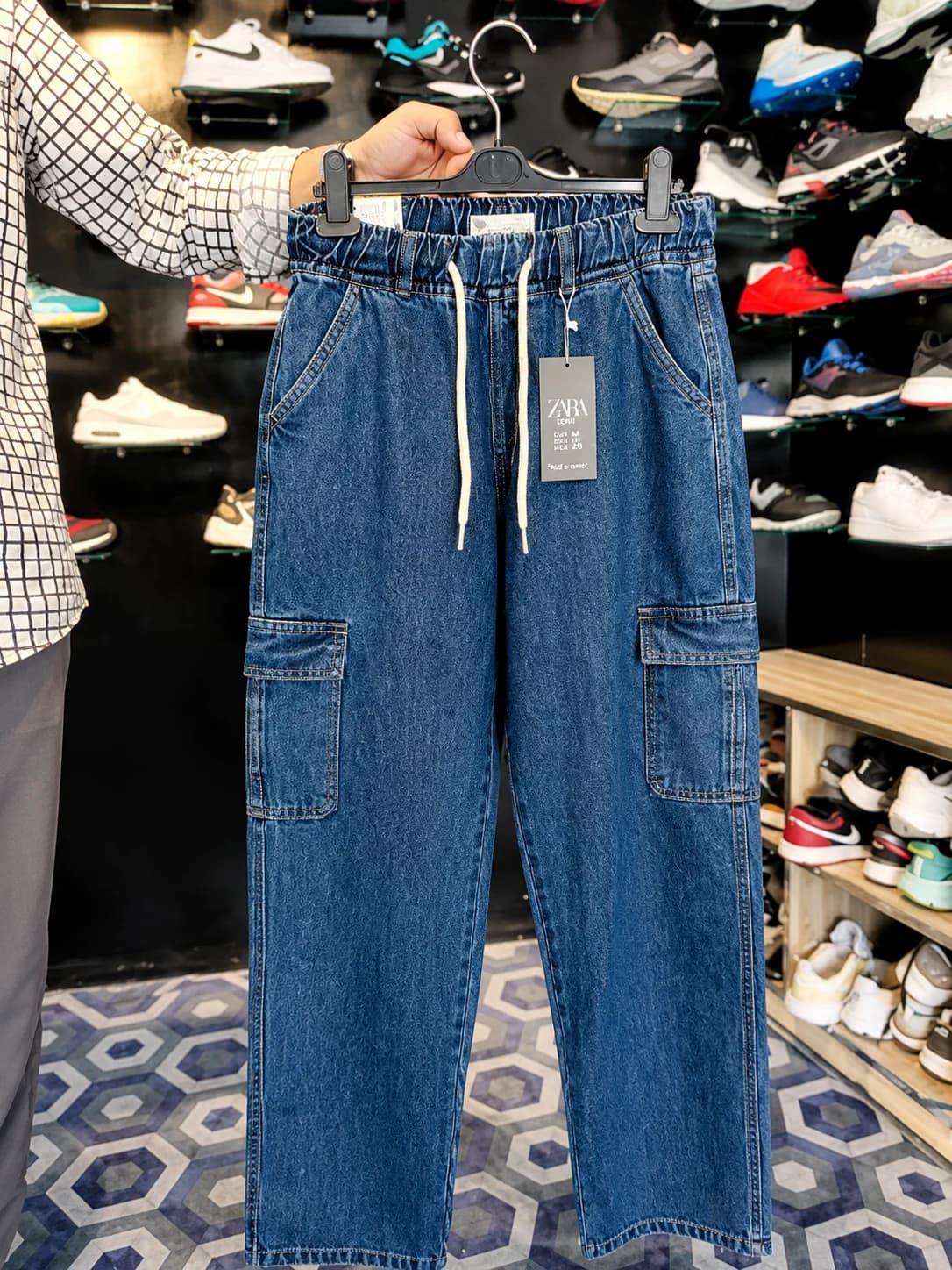 Premium Denim Cargo Jogger Pants