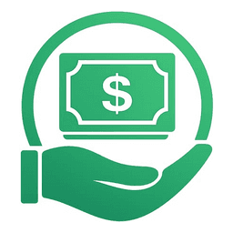 Open hand holding a banknote